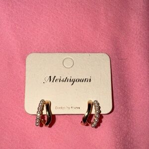 Gold and Pearl Hoop Earrings